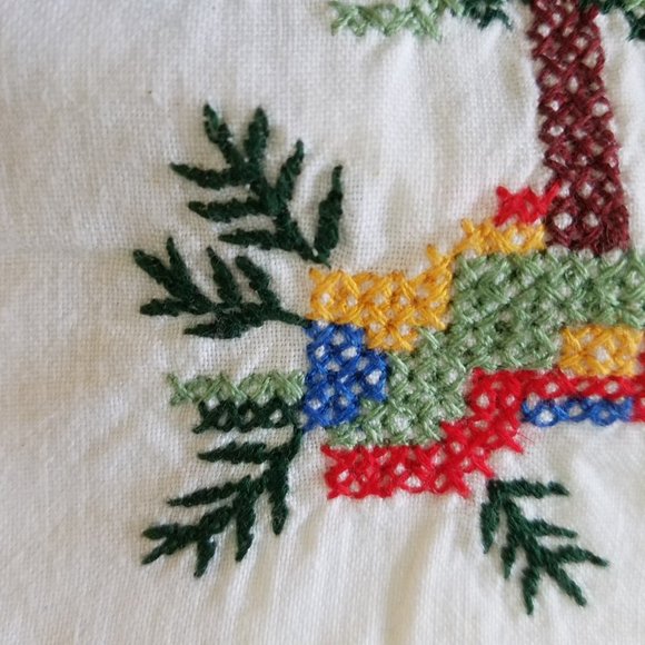 2 -TWO Vintage Lillian Vernon Christmas Tree Guest Towels Cross Stitch Bathroom - Picture 11 of 17